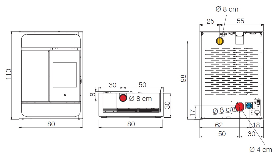 Edilkamin 9.1 kW pellet stove (image: steel-stone)