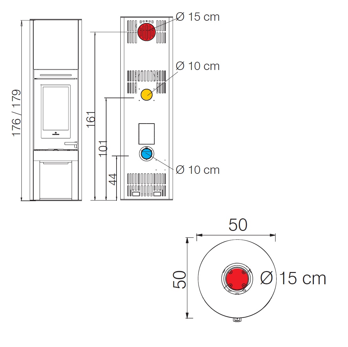 Edilkamin 8.0 kW Tally 8 s steel grey wood stove