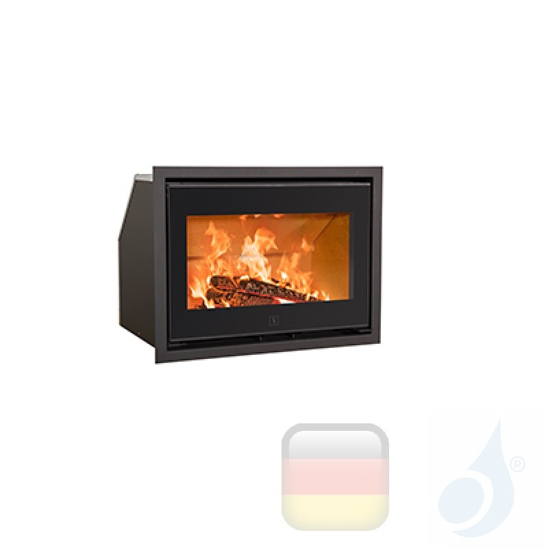 Holzkamin Einsteckbar Ravelli 6.5 kW CHRONOS glass Schwarz